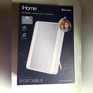 iHome Portable Lighted Vanity Speaker NIB Mirror Light Bluetooth Makeup Music